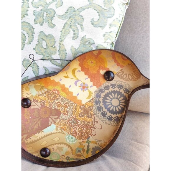 Rustic Metal Bird Tray Wall Hanging Decor 26” Long Farmhouse Accent Boho - Picture 12 of 14